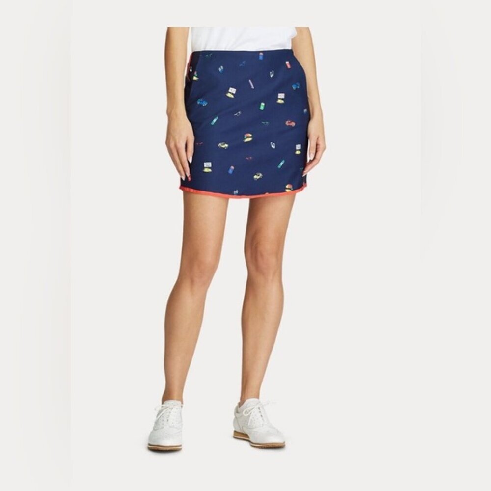 POLO‎ RALPH LAUREN Navy BEACH-PRINT Golf Tennis SKORT Size 2